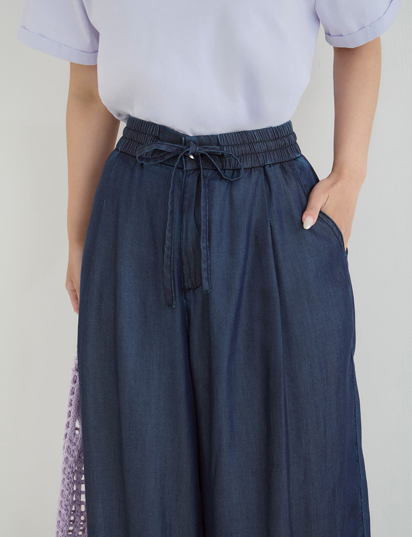 Cooling Lyocell Denim Plus Size Drawstring Pants