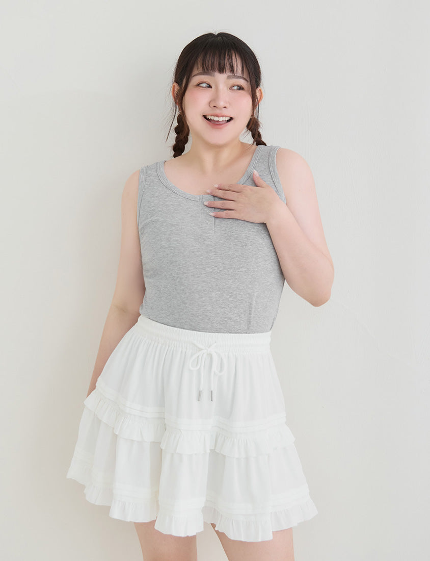 Cooling Lyocell Ribbed Crewneck Plus Size Tank Top