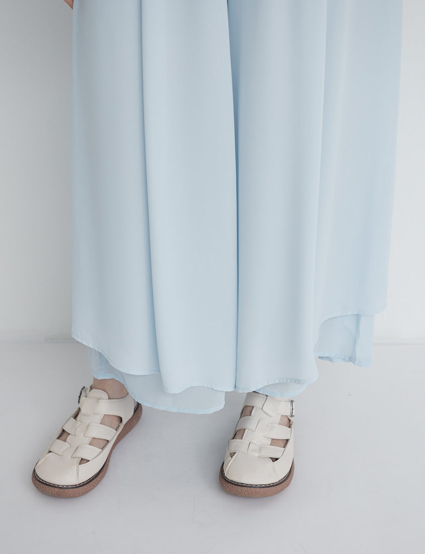 Flowy Layered Chiffon Plus Size Wide Leg Pants