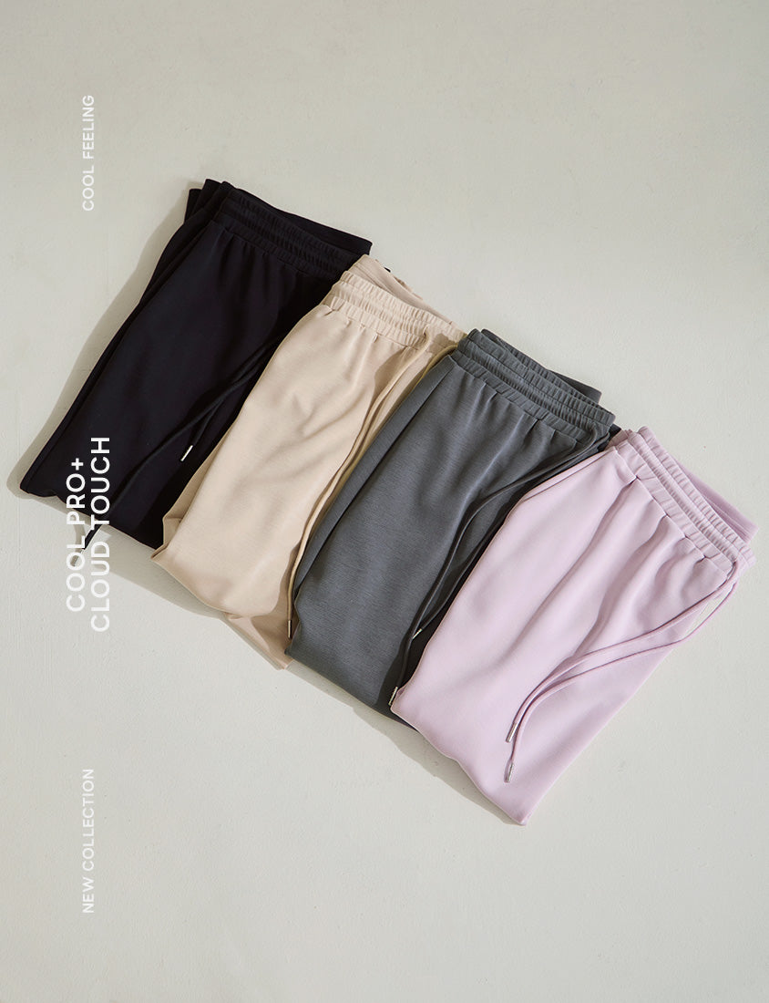 Instant Cool Cloud Cotton Stitch Slit Plus Size Wide Pants