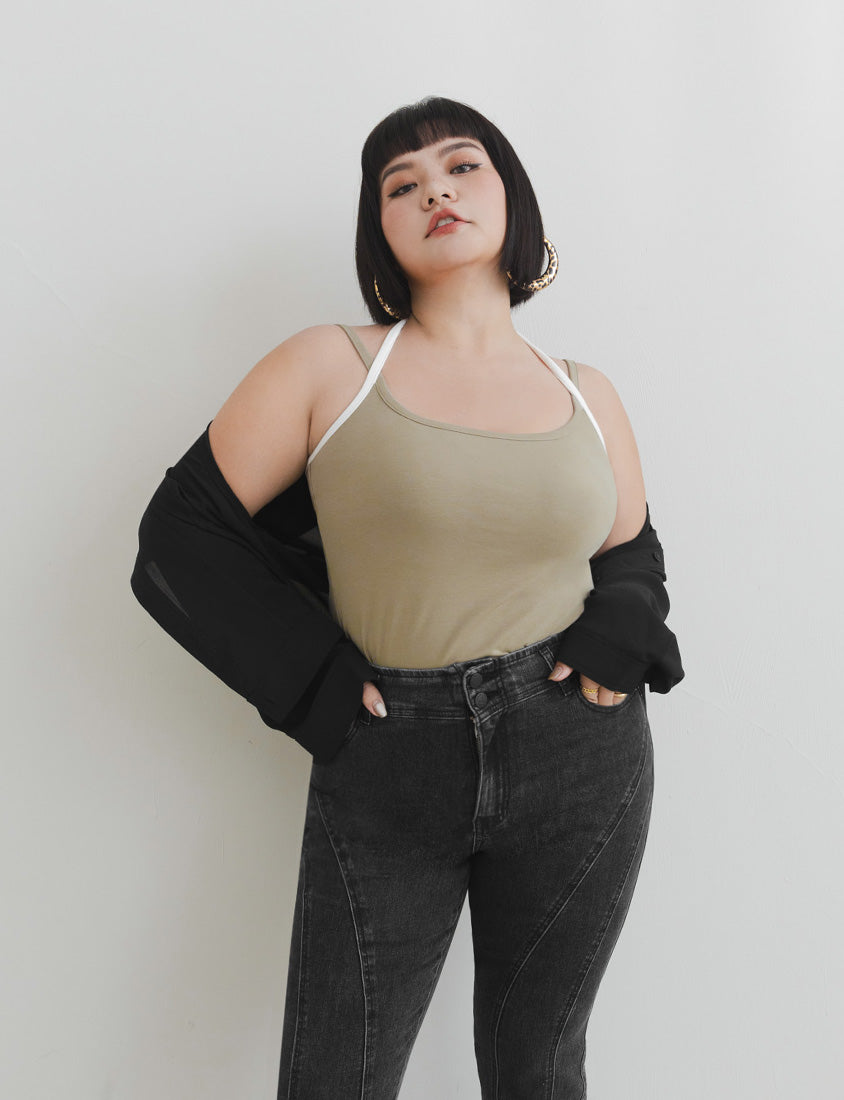 MUA! Sheer Textured Stitch Plus Size Cropped Jacket