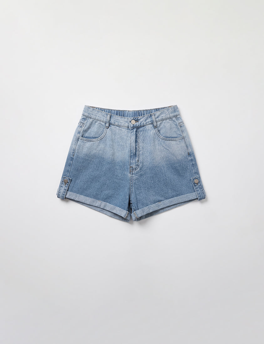 MUA! Gradient Cuffed Denim Plus Size Shorts