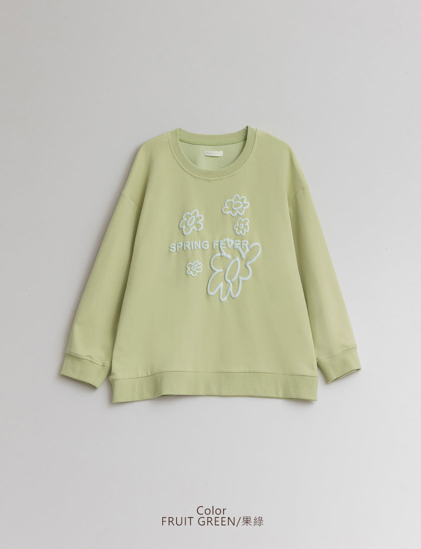 Sweet 3D Floral Plus Size Long Sleeve Sweatshirt