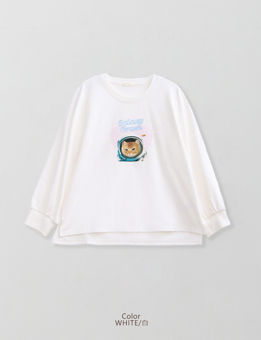 Spacesuit Cover Cat Graphic Plus Size Sweater (Unisex) (MIND.A.DAY Collaboration)