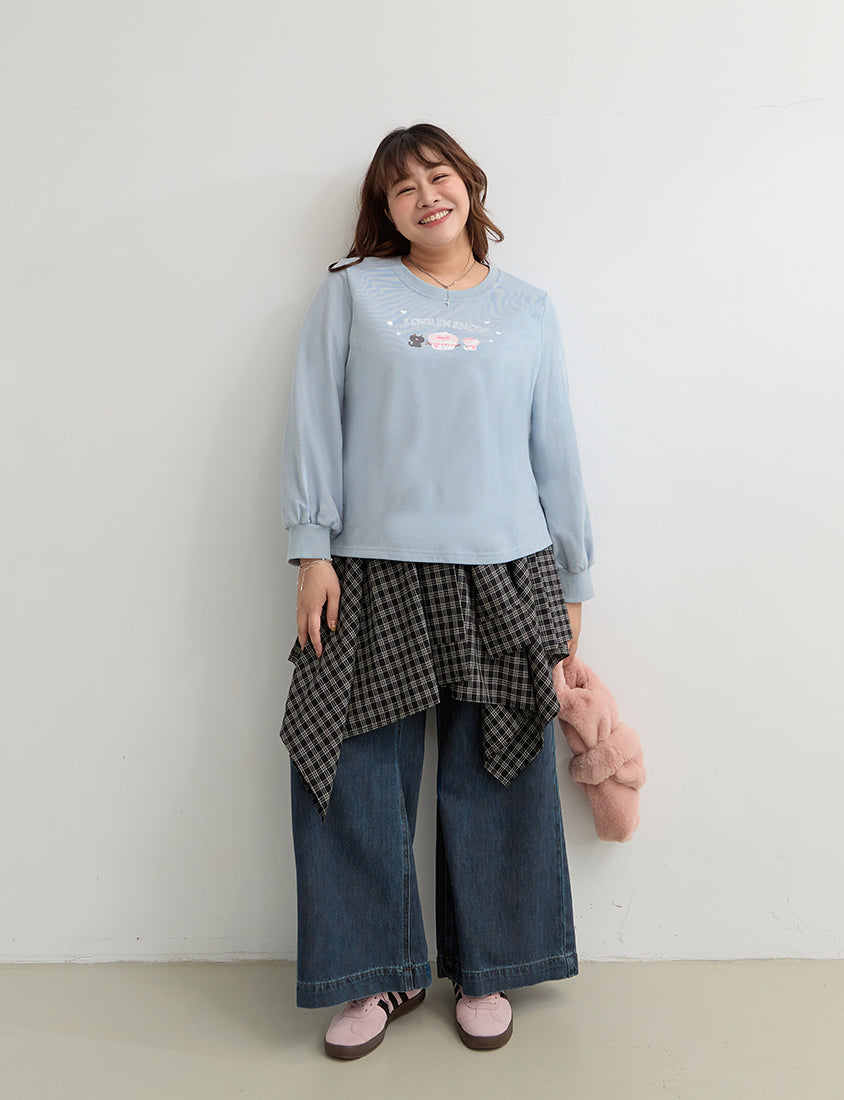 Winter Heart Print Plus Size Sweatshirt (Little Heart Collab)