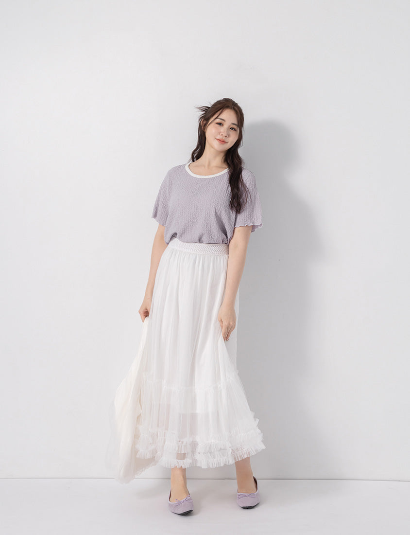 Ethereal Layered Mesh Plus Size Maxi Skirt
