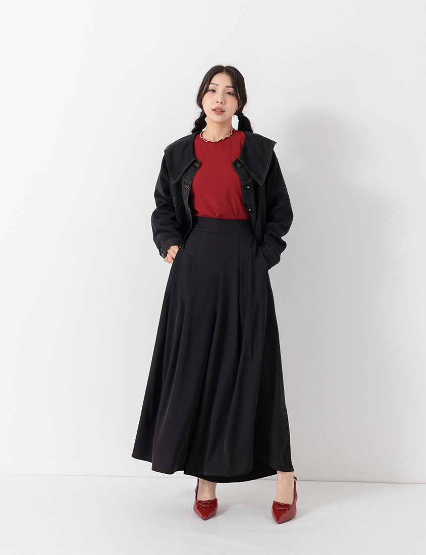 Instant Cooling Chiffon Pleated Plus Size Wide Leg Pants