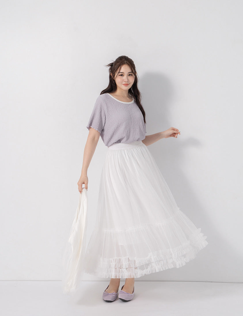 Ethereal Layered Mesh Plus Size Maxi Skirt