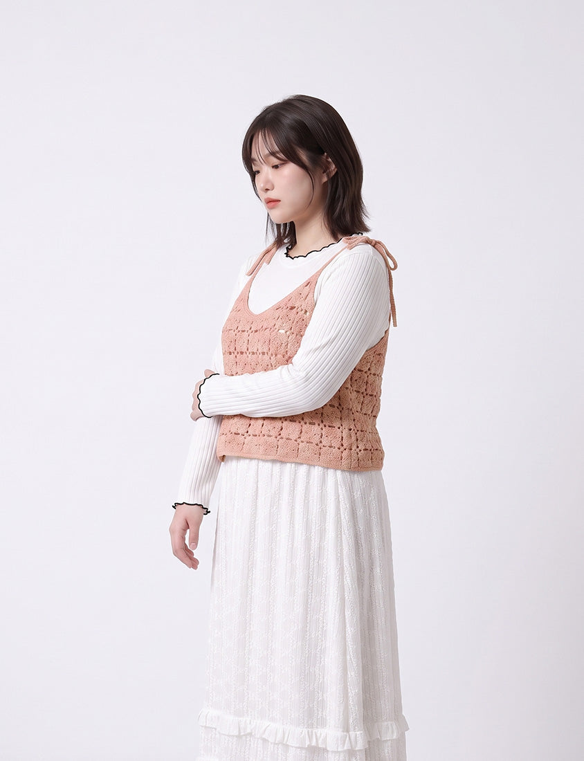 Japanese-Inspired Crochet Grid Plus Size Vest