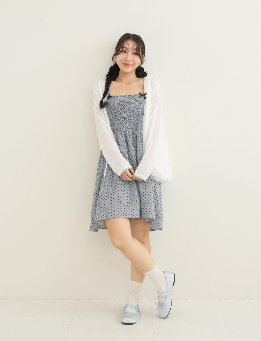 Sweet Contrast Heart Cami Plus Size Mini Dress