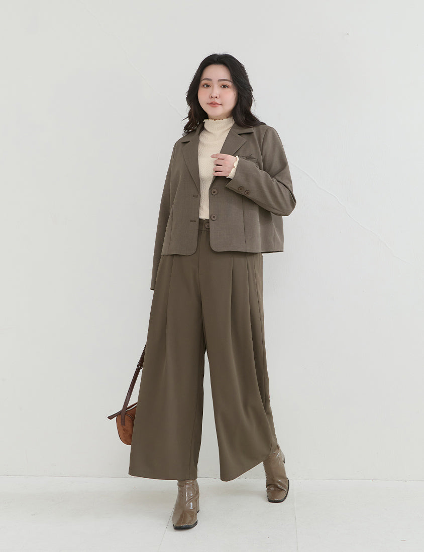 Soft Cable Knit Ribbed Rolled Edges Long Sleeve Plus Size Top