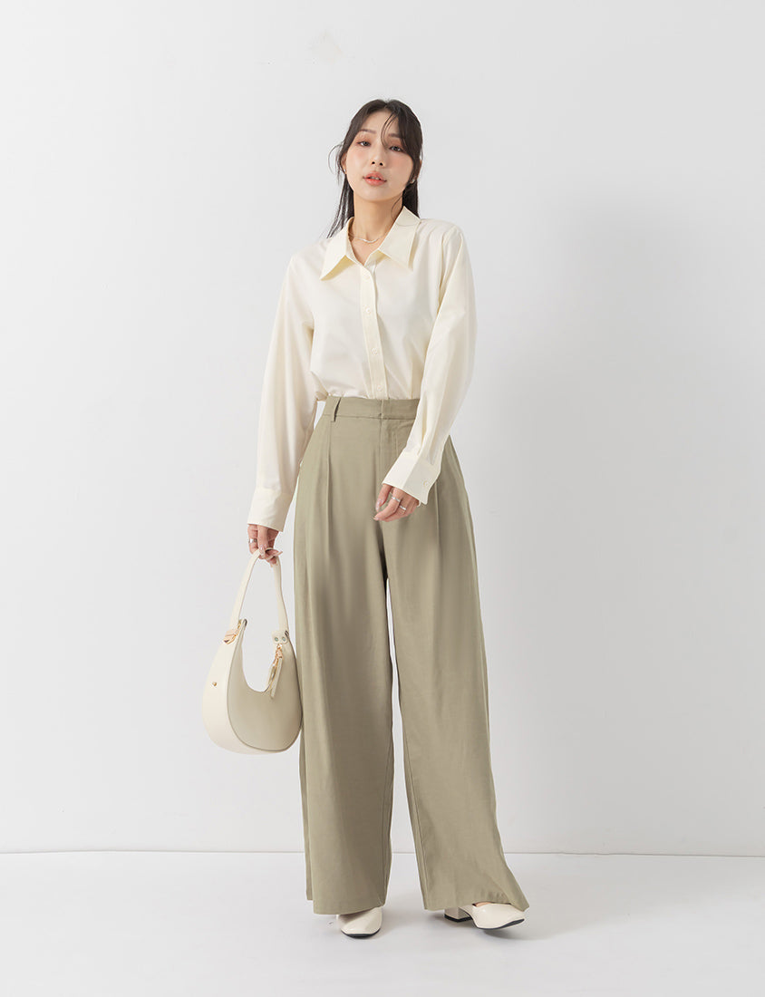 MISS. Tailored Pleated Lyocell Suit Plus Size Trousers