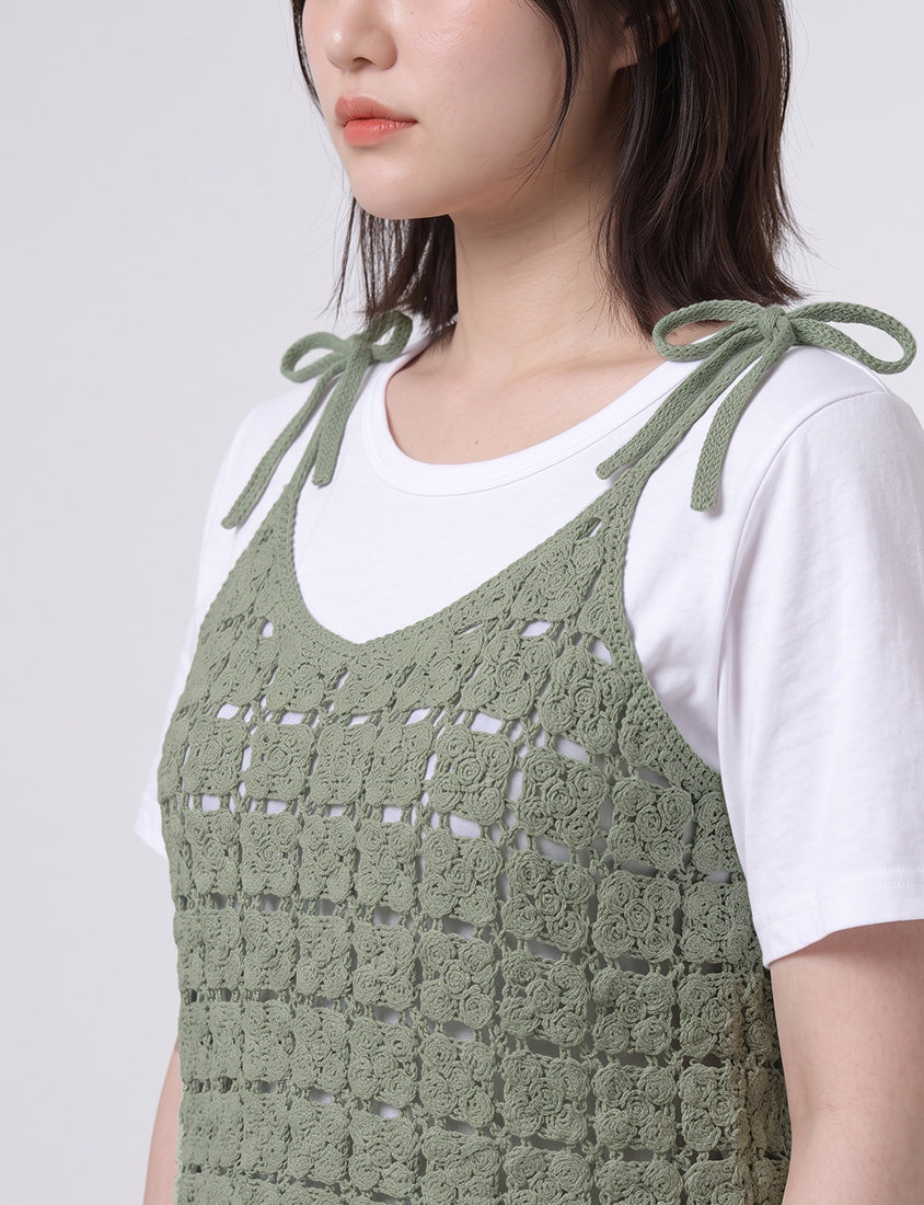 Japanese-Inspired Crochet Grid Plus Size Vest
