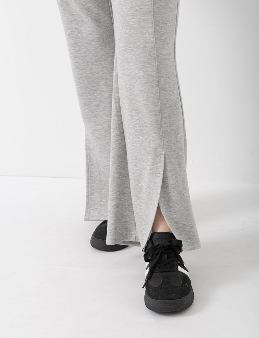 QQ Yogurt Touch Cotton Asymmetric Double-Button Plus Size Flare Pants