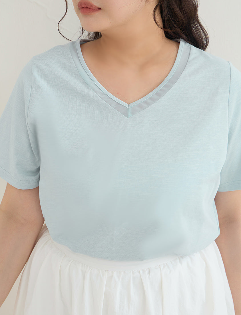 Silky Cool Sorona Mesh Panel Plus Size Tee