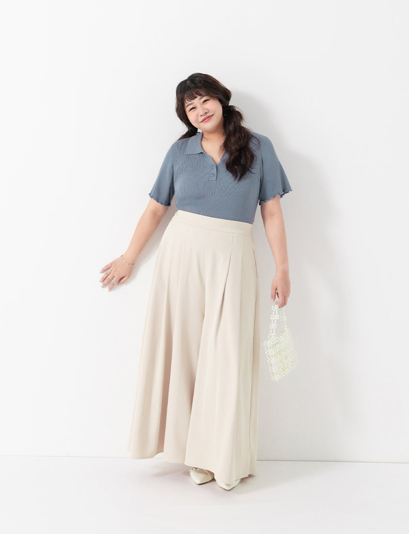 Instant Cooling Chiffon Pleated Plus Size Wide Leg Pants