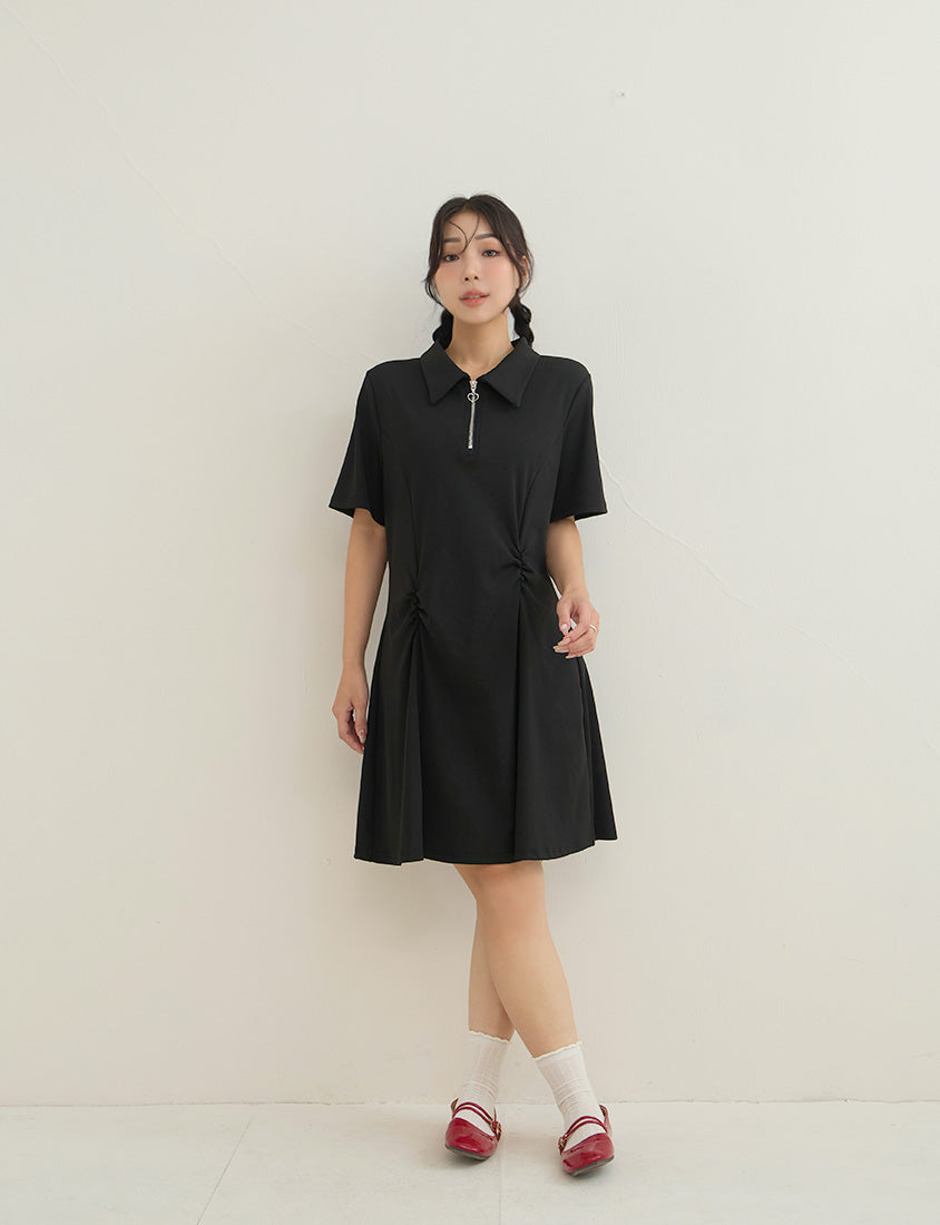 Waist-Defining Stretch Ribbed Plus Size Mini Dress