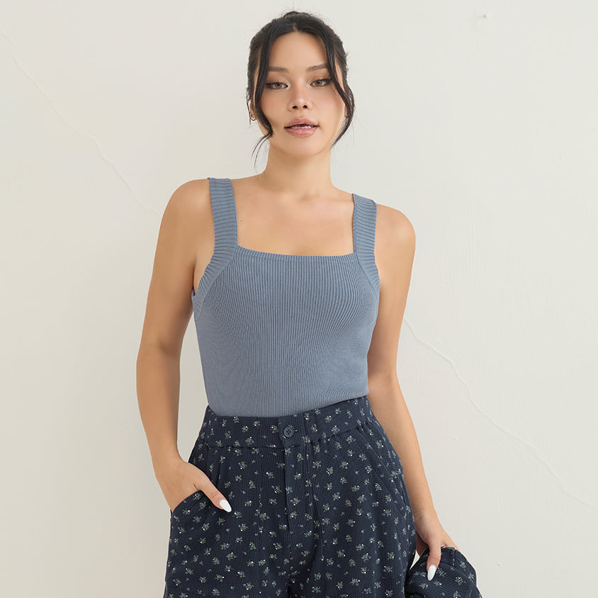 Zero Armpit Bulges Slimming Square Neck Knit Plus Size Tank Top