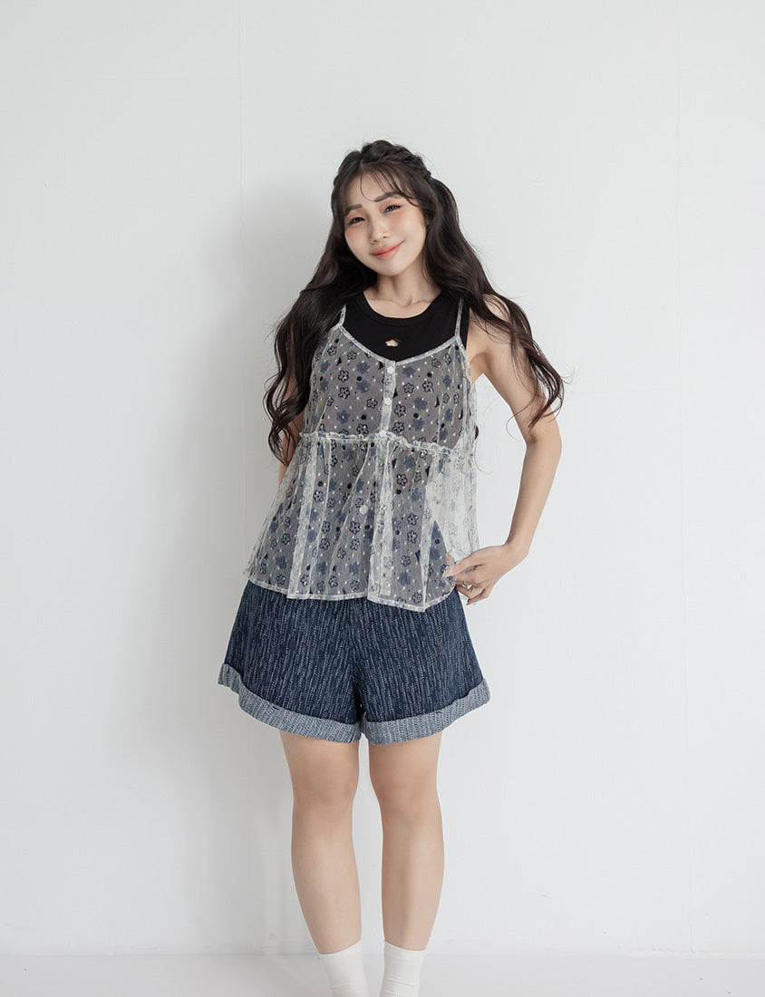 Pop Art Floral Adjustable Plus Size Layering Vest