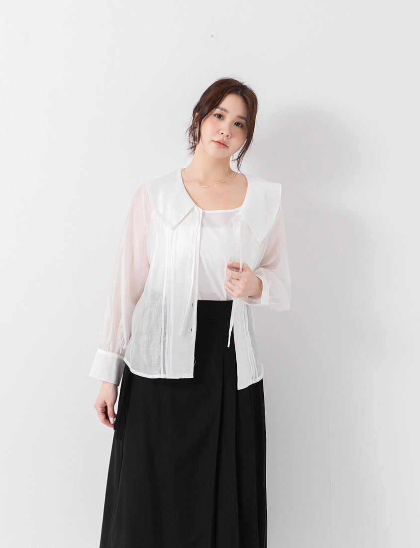MISS. Tailored Pleated Suit Plus Size Maxi Skirt