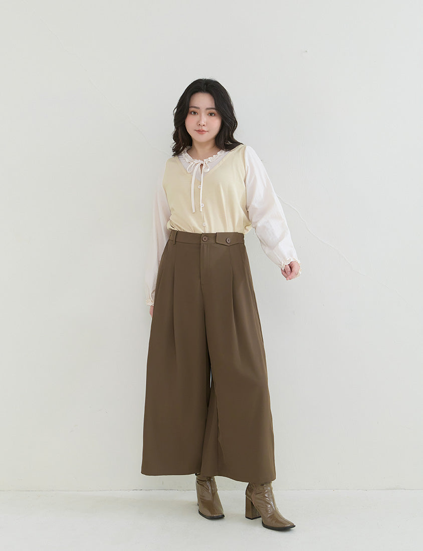 Romantic Ruffle Collar Faux Two Piece Plus Size Top