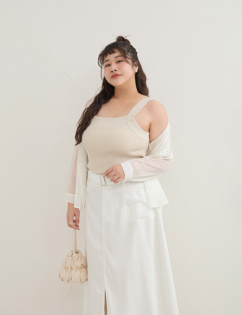 Zero Armpit Bulges Slimming Square Neck Knit Plus Size Tank Top