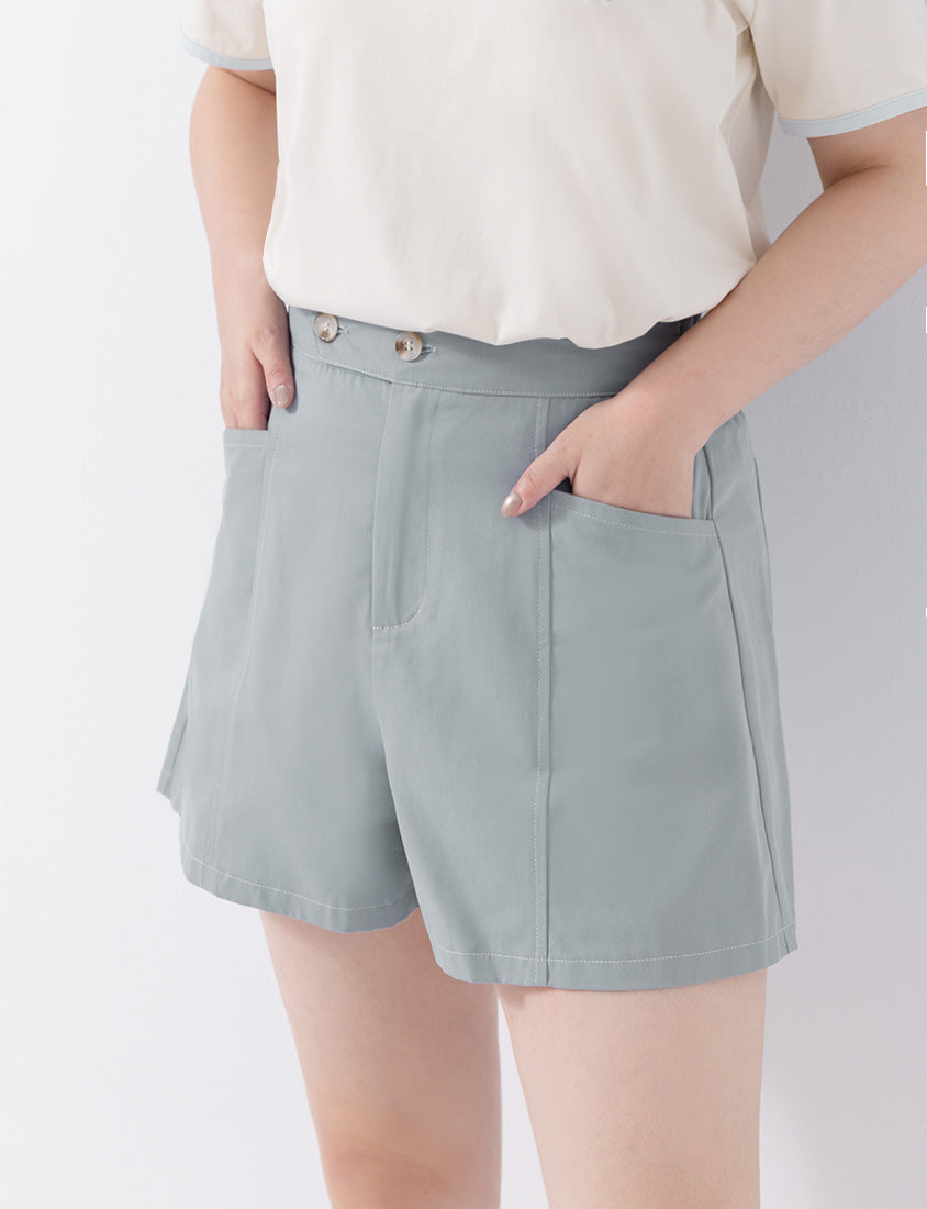 Cool Touch Lyocell Contrast Stitch Plus Size Shorts