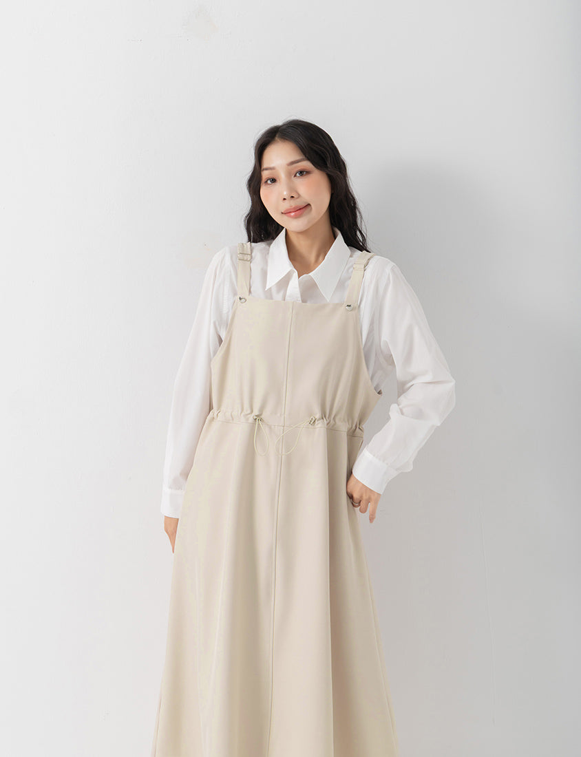 Adjustable Heart Button Strap Plus Size Maxi Dress