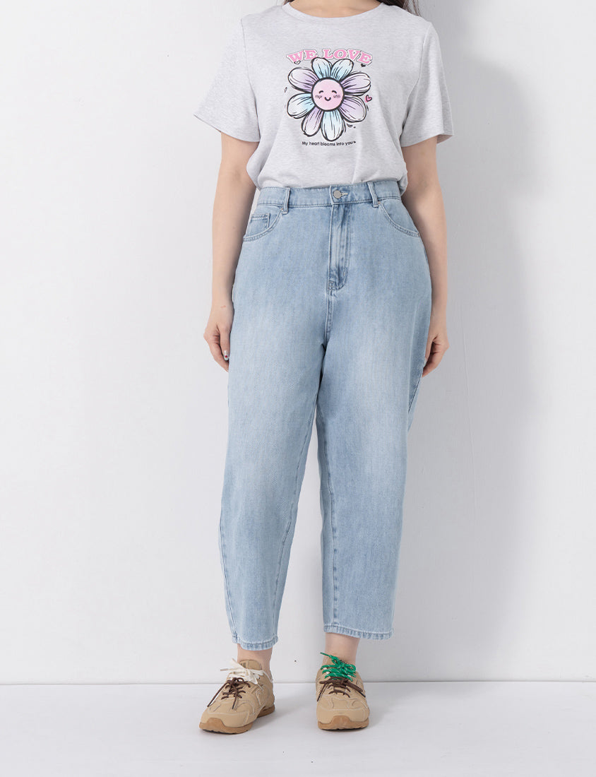 Standard Perfect Fit Slim Straight Cropped Plus Size Jeans