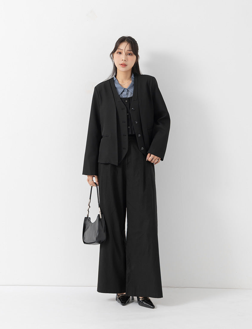 MISS. Tailored Pleated Lyocell Suit Plus Size Trousers