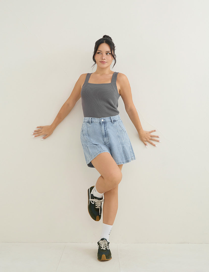 Zero Armpit Bulges Slimming Square Neck Knit Plus Size Tank Top