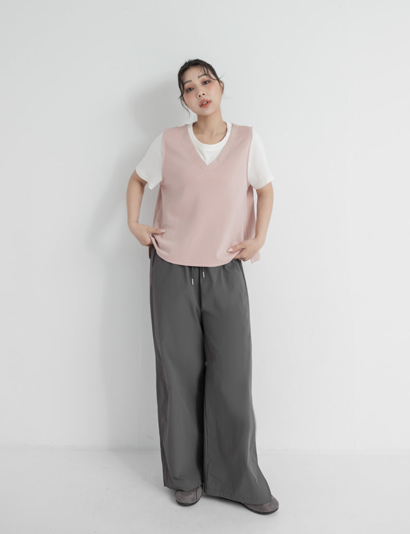 Instant Icy Cooling Cloud Cotton Faux Two Piece Plus Size Tee