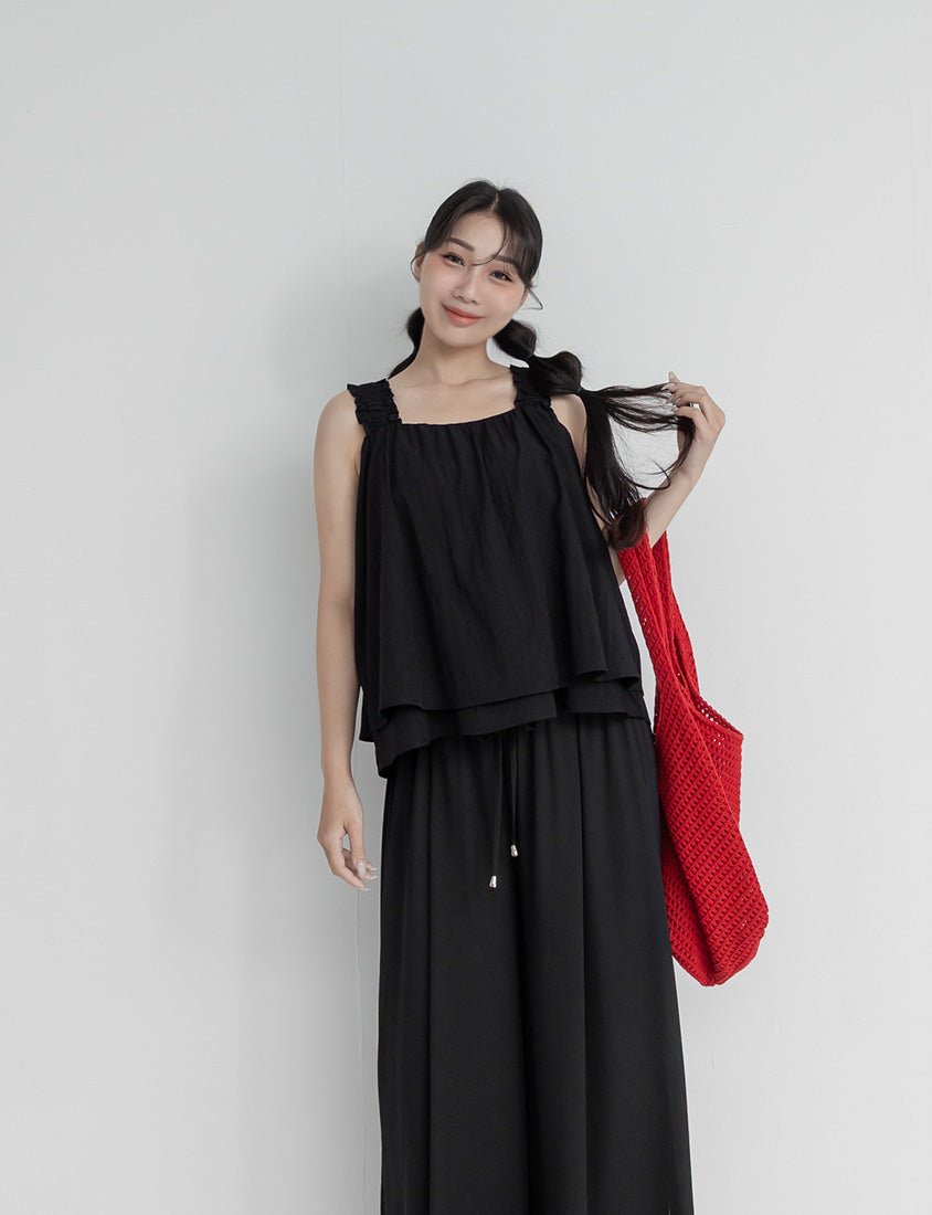 Cooling Crinkle Elastic Double-Layer Plus Size Tank Top