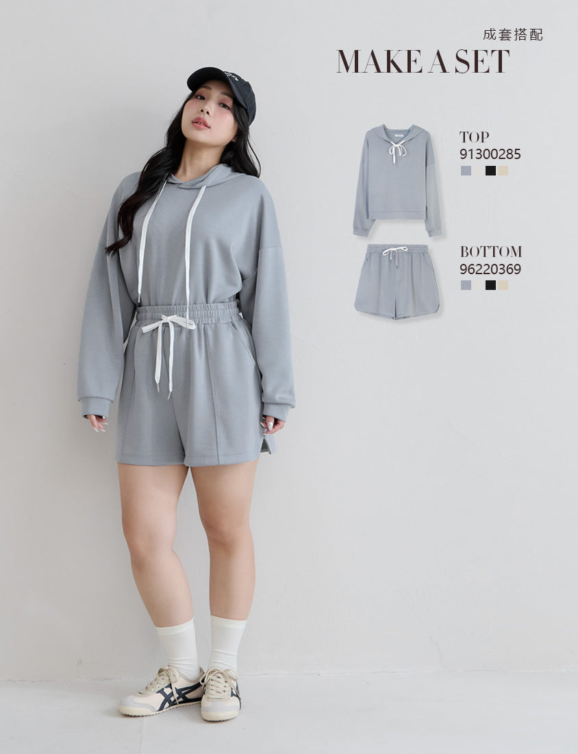 Cloud Cotton Multi-Color Cropped Plus Size Hoodie