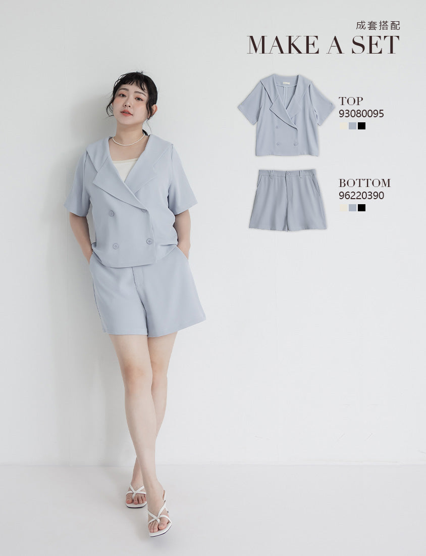 MISS. Silky Cooling Sailor Collar Plus Size Blazer