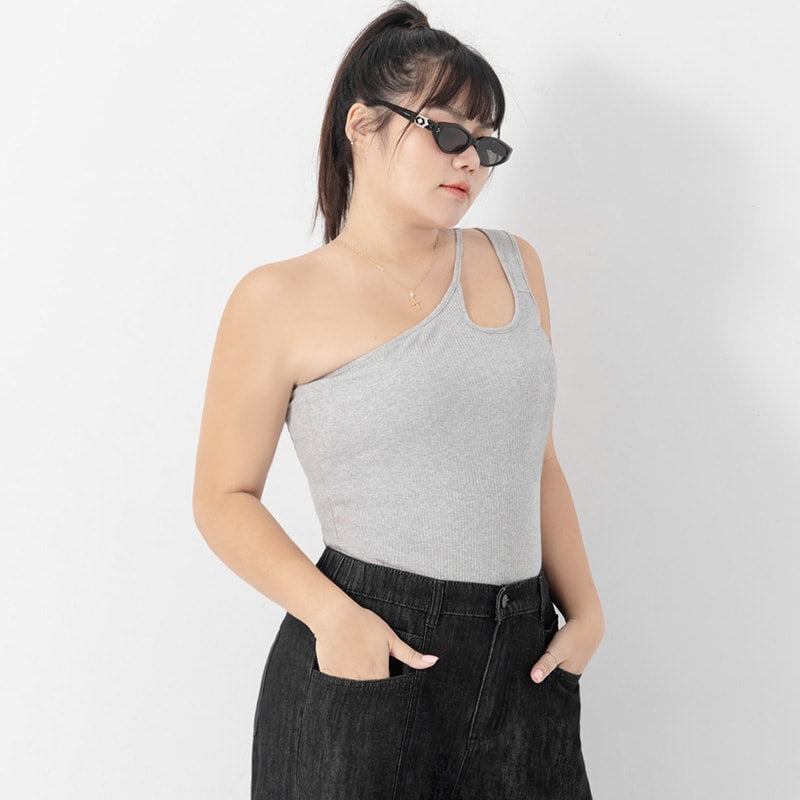 Pobra Sexy Cut-Out Ribbed Plus Size Bra Top