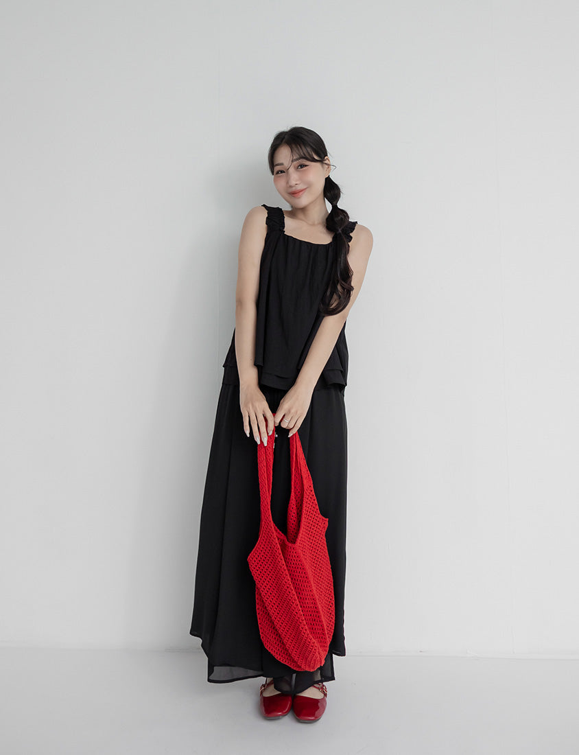 Cooling Crinkle Elastic Double-Layer Plus Size Tank Top