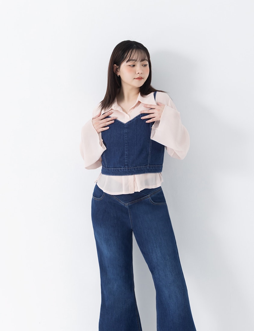 Slimming V-Waist Plus Size Flare Jeans