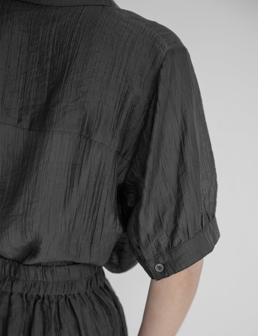 MISS. Lightweight Sheer Crinkle Plus Size Shirt