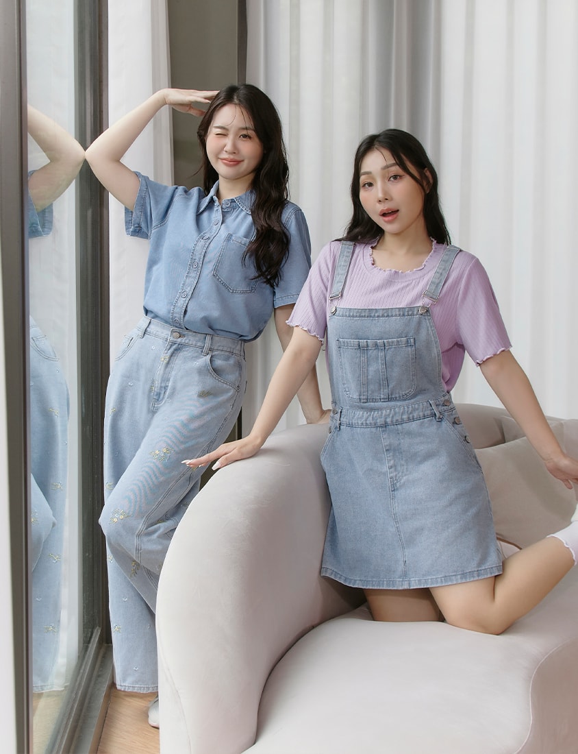 Cooling Tencel Silky Denim Plus Size Shirt