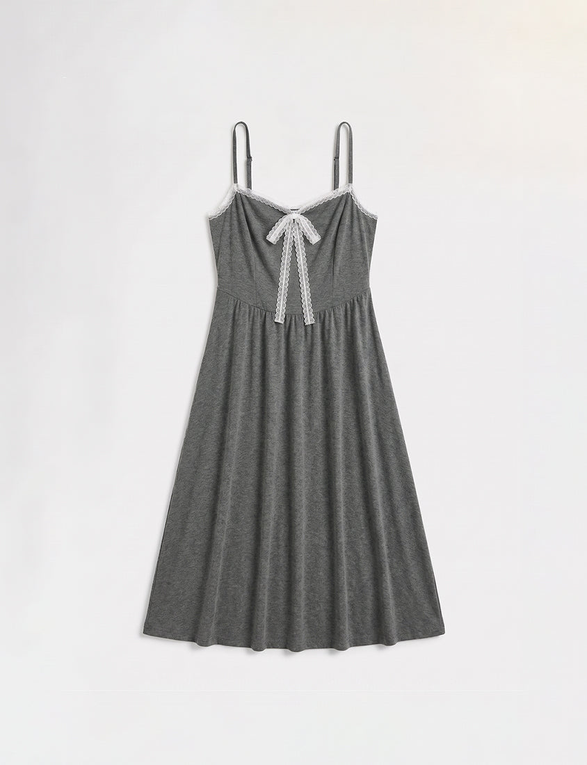 French Style Minimalist Adjustable Plus Size Cami Maxi Dress