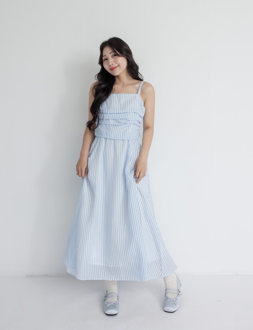 Vacay Stripe Adjustable Strap Plus Size Maxi Dress