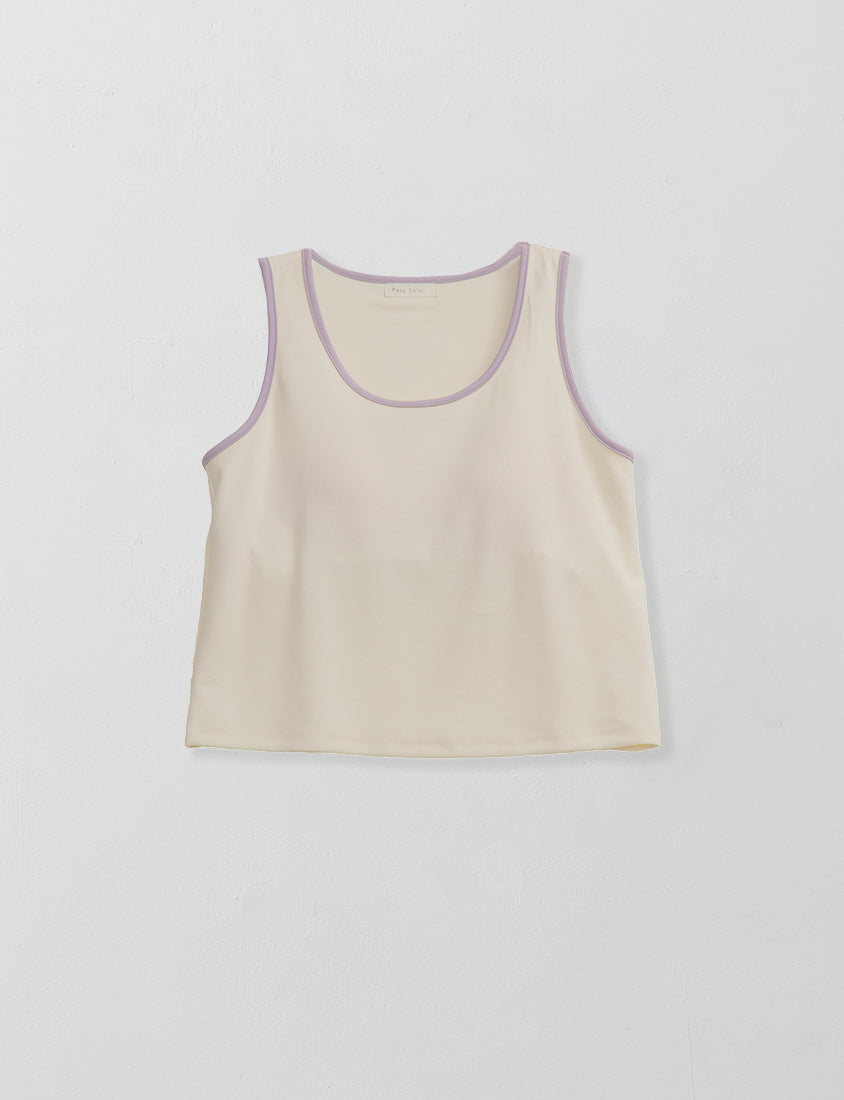 Pobra. Lyocell Cloud Cotton Contrast Plus Size Bra Tank Top