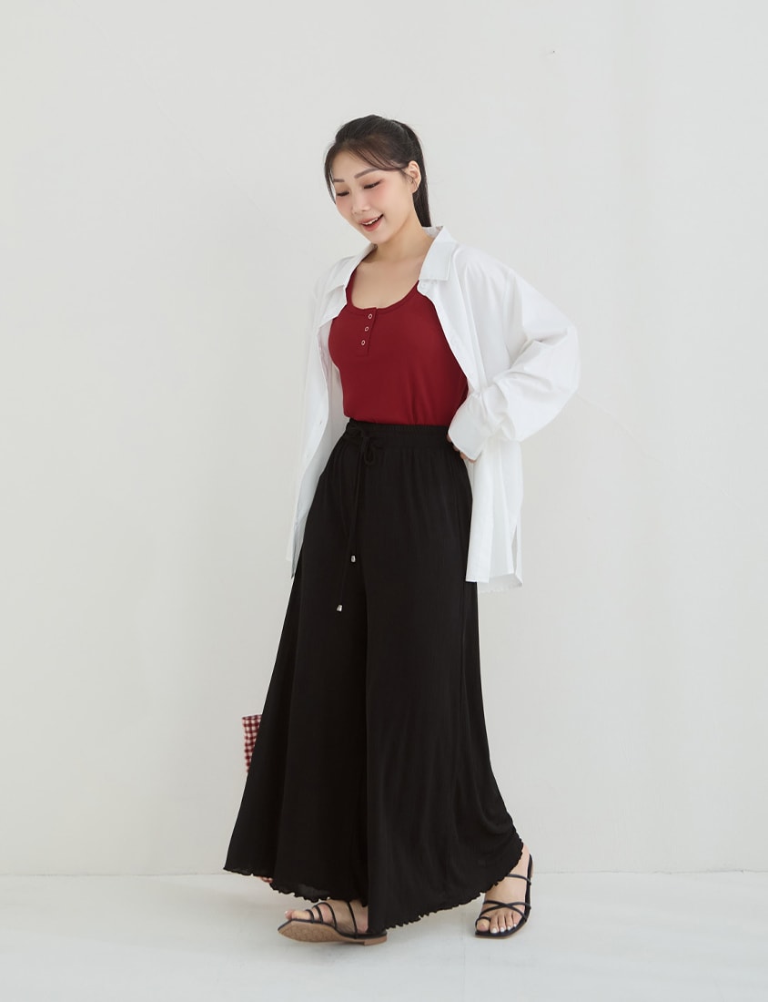 Instant Icy Cooling Slimming Ribbed Plus Size Wide Leg Pants