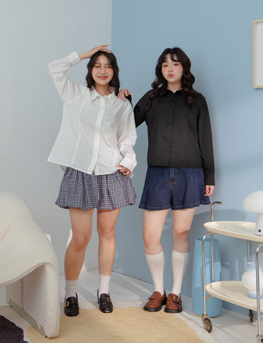 Pear-Shaped Friendly! Perfect Fit Seamed Versatile Plus Size Shirt