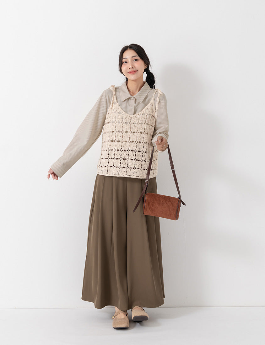 Japanese-Inspired Crochet Grid Plus Size  Vest