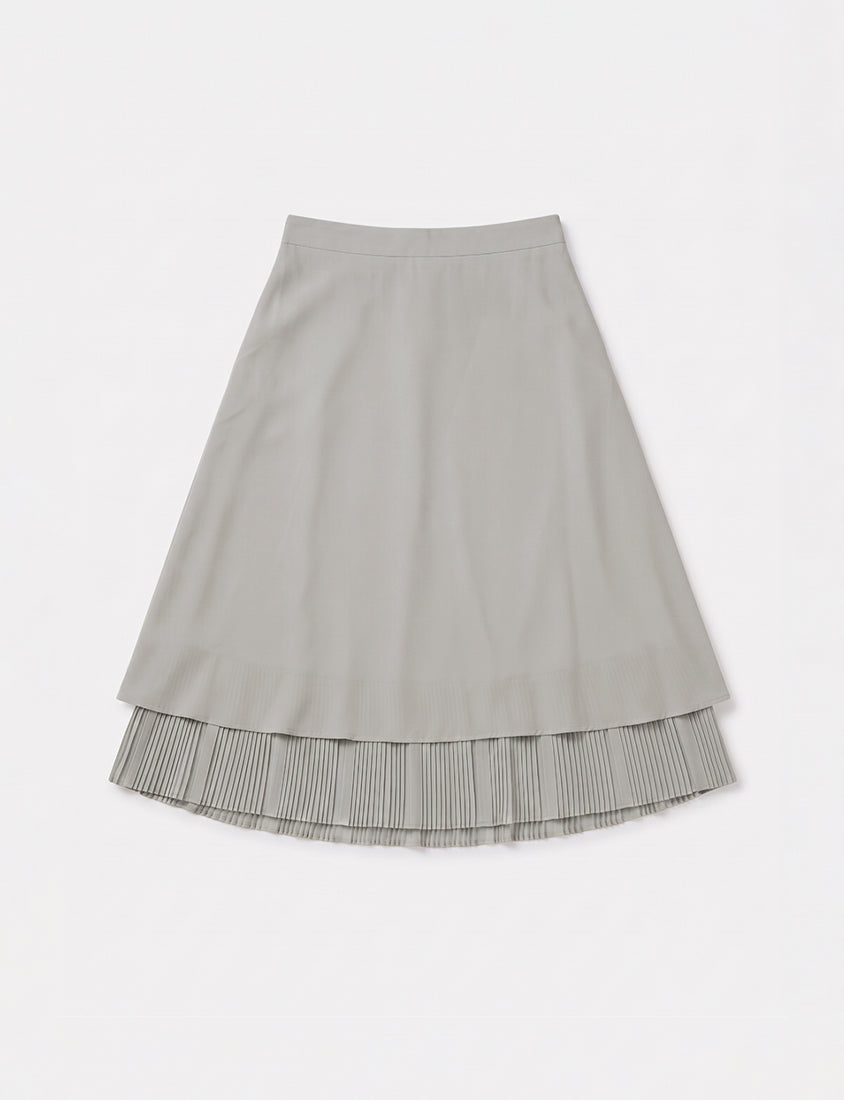 MISS. Elegant Pleated Chiffon Plus Size Maxi Skirt