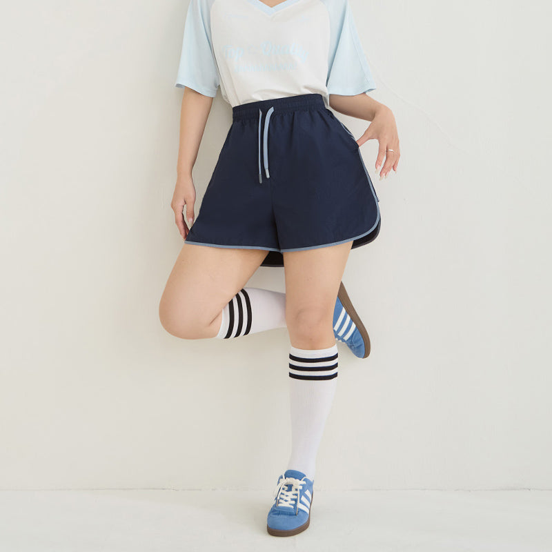Instant Icy Cooling Contrast Plus Size Sport Shorts
