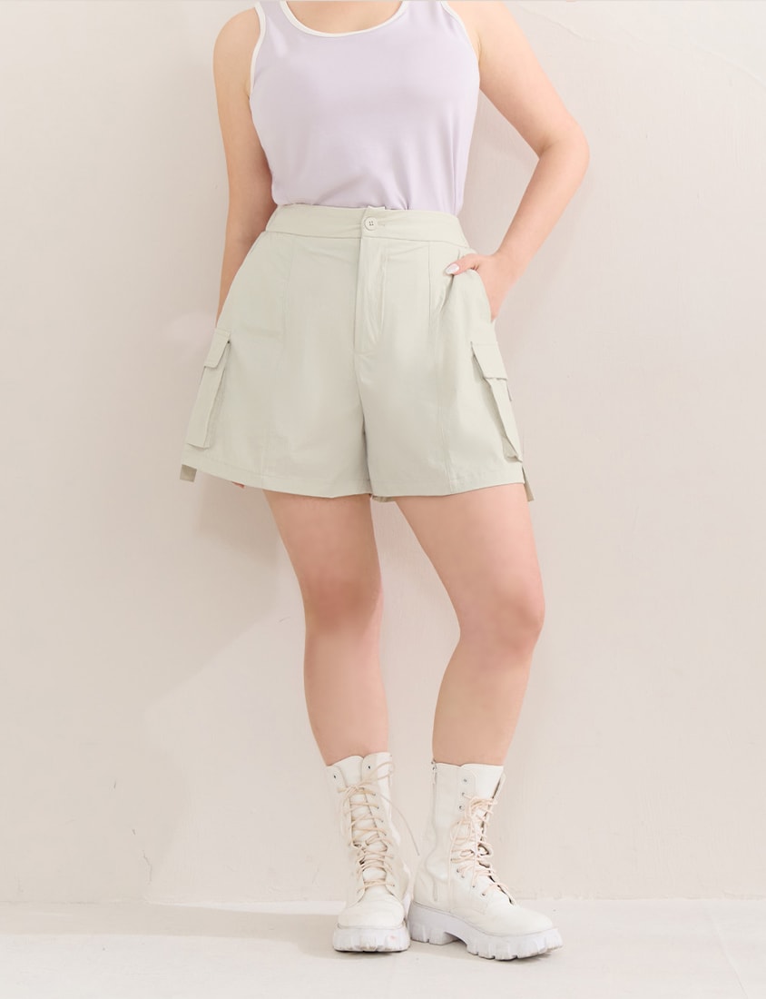 Instant Cooling UV-Protection Stitch Plus Size Utility Shorts