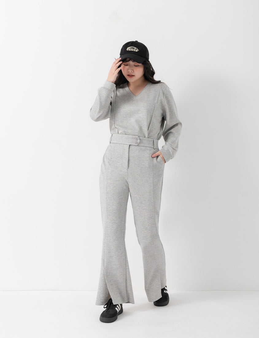 Apple-Shaped Friendly! Perfect Fit Seamed Yogurt Touch Plus Size Sweater